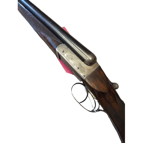 37 - 12 bore double barrel shotgun by H.J. Hussey Ltd of  Albermarle St London, serial no. 2178, refurbis... 