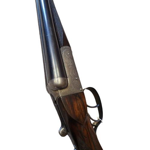 37 - 12 bore double barrel shotgun by H.J. Hussey Ltd of  Albermarle St London, serial no. 2178, refurbis... 