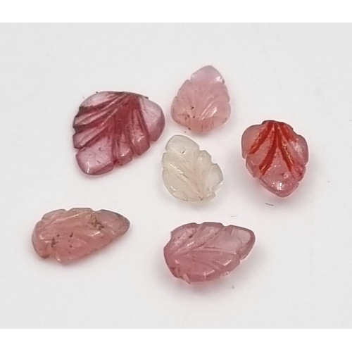 498 - 3.10ct Lot of Carved Pink Sapphire Leaves.  GLI Certified