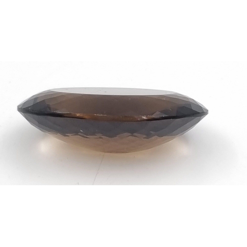 540 - 91.2ct natural Smoky Quartz. Oval Cut.  GLI Certified