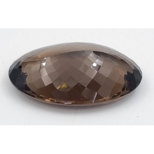 540 - 91.2ct natural Smoky Quartz. Oval Cut.  GLI Certified