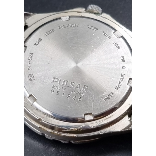 A Pulsar stainless steel blue face automatic water resistant 100m