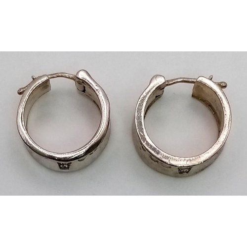 51 - A Pair of Vintage Tiffany and Co 925 Silver Hoop Earrings. 1837 mark. 9.47g total weight.