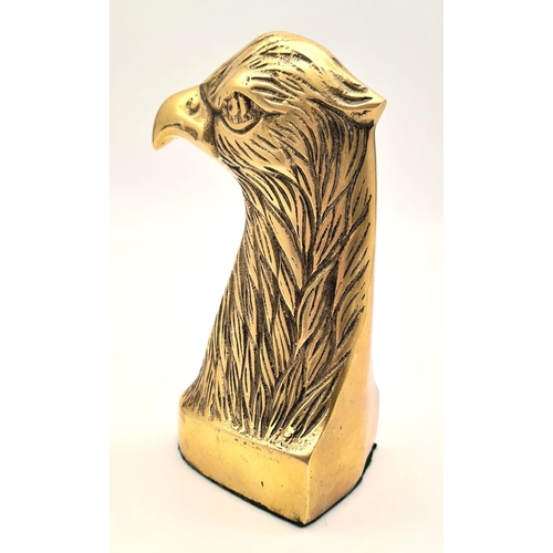 323 - A Vintage German Brass Eagle Head Desk Piece possibly WW2 period - 16cm tall.