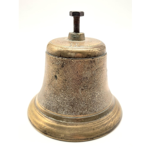 617 - A WW2 Dated 1939 Air Raid Precautions (ARP) Brass Bell -13cm Tall.