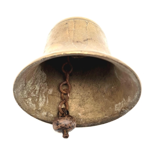 617 - A WW2 Dated 1939 Air Raid Precautions (ARP) Brass Bell -13cm Tall.