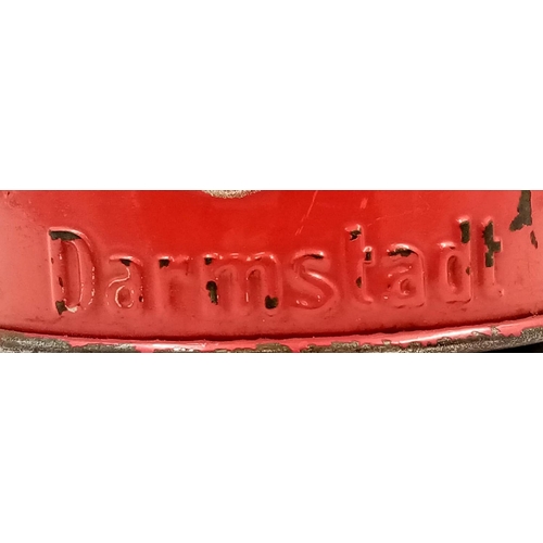 314 - WW2 German National Socialists Welfare Party Collection Tin, Darmstadt.