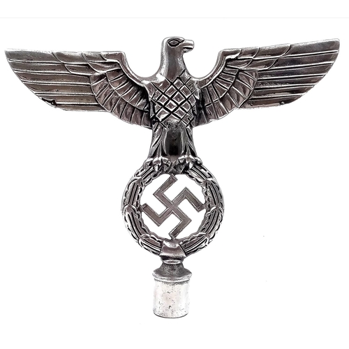 316 - A German Third Reich Large White Metal Flag Pole Top - 23cm Wide