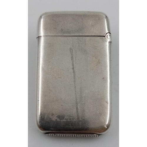 599 - An Antique Silver Vesta Case. Hallmarks for Birmingham 1884.