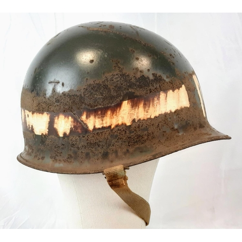 124 - WW2 US M1 Swivel Bale Military Police Helmet.