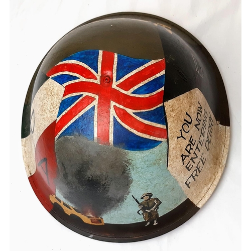 321 - Circa 1960’s British Mk IV Helmet with hand painted memorial to Op Banner Northern Ireland.