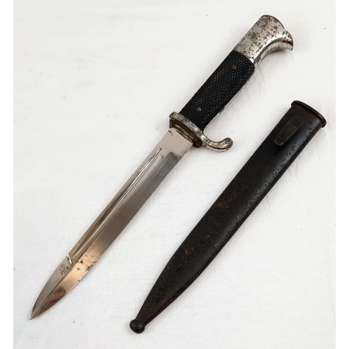 40 - Rare German World War 2 Ersatz Fighting Knife Bayonet by F W Holler with Scabbard - 35cm length.