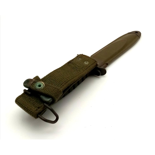 202 - WWII US M3 Fighting Knife with US M8A1 Scabbard by T.W.B. Manufactured at the top of the pommel
is c... 