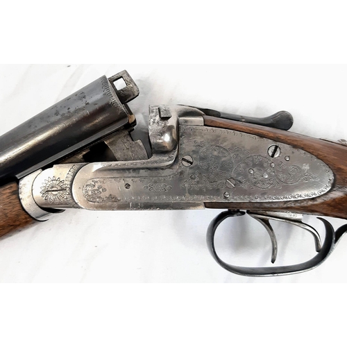 199 - A Deactivated Eibar Double-Barrelled Side-Lock Shotgun. 16 bore calibre with a 31.75 inch barrel len... 