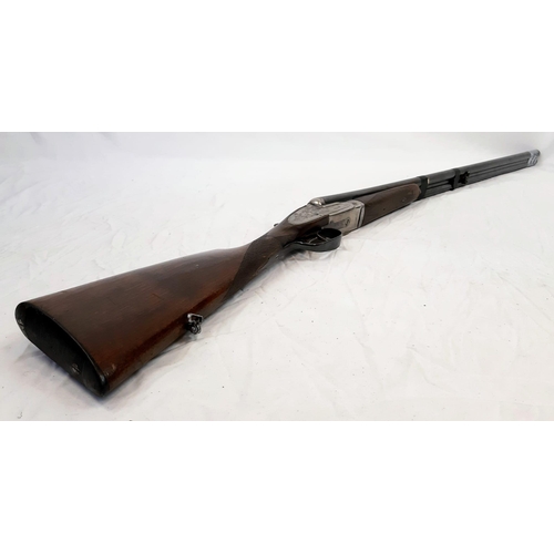 199 - A Deactivated Eibar Double-Barrelled Side-Lock Shotgun. 16 bore calibre with a 31.75 inch barrel len... 