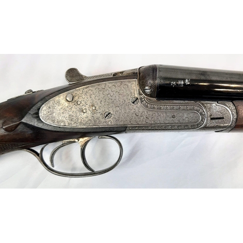 366 - A Deactivated Double-Barrelled Side-Lock Shotgun. 12 bore calibre with 28 inch barrel length. Manufa... 