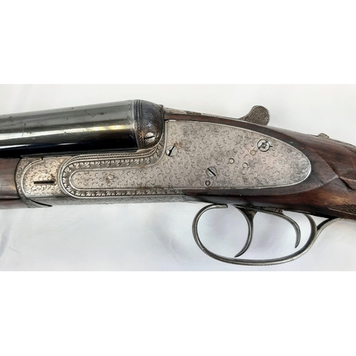 366 - A Deactivated Double-Barrelled Side-Lock Shotgun. 12 bore calibre with 28 inch barrel length. Manufa... 