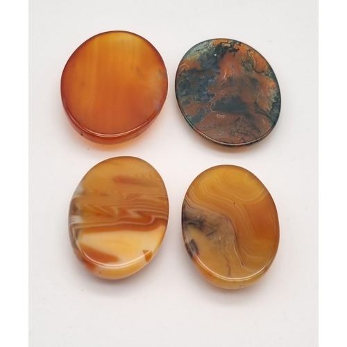 396 - Four Pieces of Iranian Natural Moss Agate. 4cm.