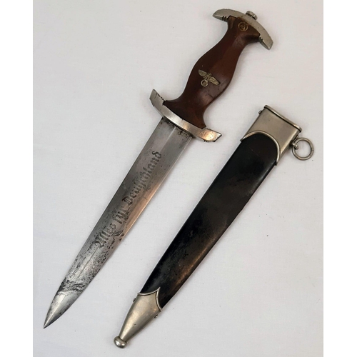 55 - 3rd Reich N.S.K. Dagger. Transitional Period Blade Eickhorn-RZM. The box lid has broken hinges.