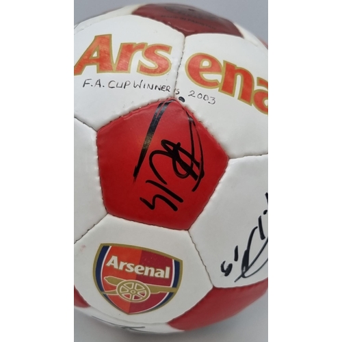 23 - An Authentic Arsenal FC 2003 F.A. Cup Winning Squad Signed Football. Over 20 signatures: Including: ... 