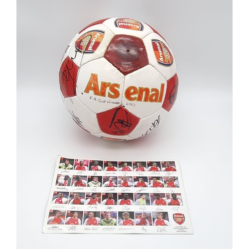 23 - An Authentic Arsenal FC 2003 F.A. Cup Winning Squad Signed Football. Over 20 signatures: Including: ... 