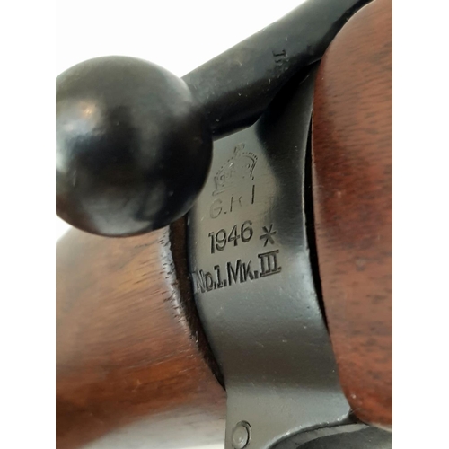 39 - A Deactivated G.R.I .303 Bolt Action No 1, MK3 1946 Service Rifle. New barrel with new unissued waln... 