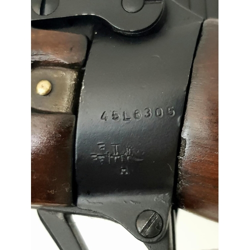 48 - An Enfield No. 5 Bolt Action Jungle Carbine Rifle. Very good to mint barrel. Nice tiger-stripped woo... 