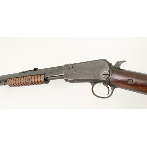 101 - A Winchester Model 90 Pump Action .22LR Rifle. Hexagonal barrel. Take down gallery rifle. Fitted Par... 