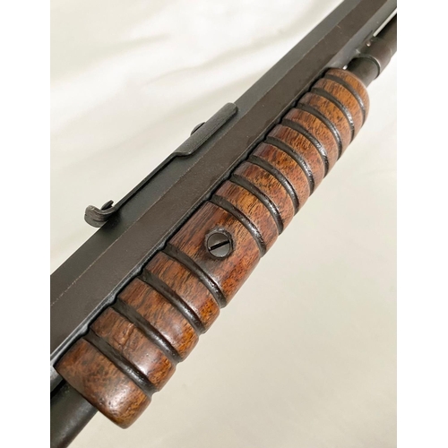 101 - A Winchester Model 90 Pump Action .22LR Rifle. Hexagonal barrel. Take down gallery rifle. Fitted Par... 