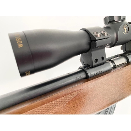 104 - A Savage Arms Mark 2 Bolt Action .22Calibre Rifle. Fitted Tasco world class 2-7 x 32 scope. Left han... 