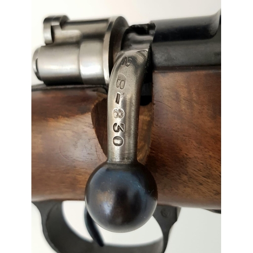 50 - A 1953 La Coruna Model M43 Bolt Action Rifle. Spanish made - calibre 7.92mm. Fitted side rail mount ... 