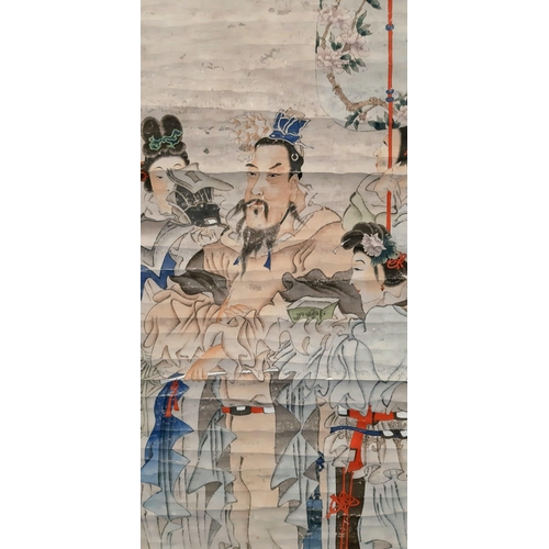 620 - A Chinese Ink and Watercolour on Paper Scroll by Ren Bonian (also known as Ren Yi - 1840-1896). He w... 