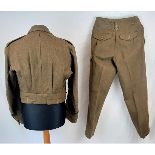 273 - British 1949 pattern Battledress blouse and trousers, with badges of rank for Colonel (EIIR), staff ... 