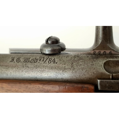 23 - A Mauser 71/84 Bolt Action Rifle. 11.15X60R Calibre. Good condition barrel with good blacking. Very ... 