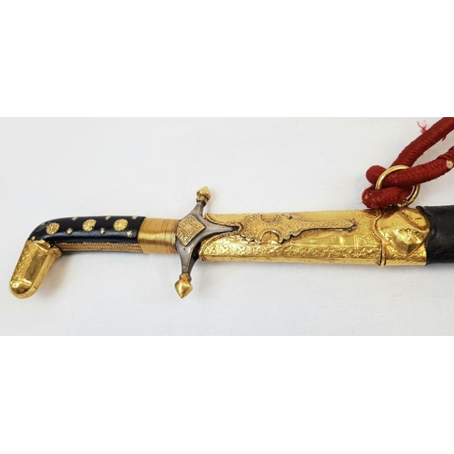 73 - A Fascinating Mid-19th Century Arabic 22K Gold Decorative Curved Sword. This has been tested twice f... 