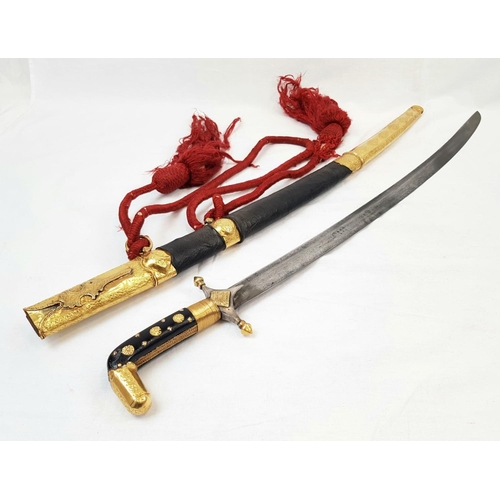 73 - A Fascinating Mid-19th Century Arabic 22K Gold Decorative Curved Sword. This has been tested twice f... 