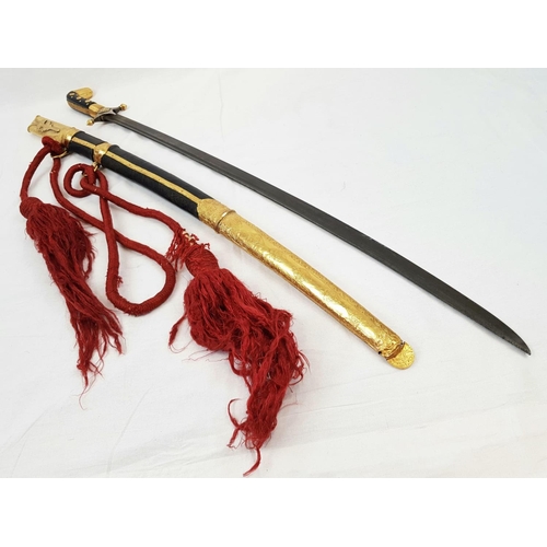 73 - A Fascinating Mid-19th Century Arabic 22K Gold Decorative Curved Sword. This has been tested twice f... 