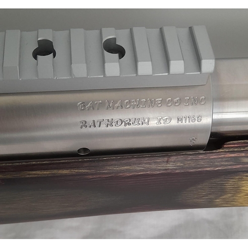 112 - Bat Machine Co Inc Bathdrum Ltd .284Win Action F-class, Long Range Target Rifle. Stainless Steel 33