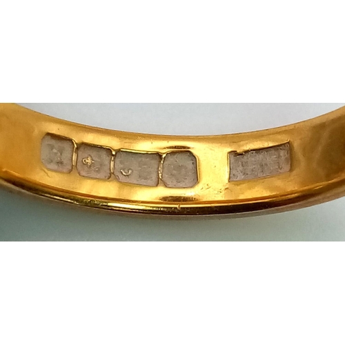 612 - A Vintage 22K Yellow Gold Band Ring. Size J. 4.52g.