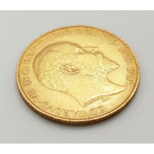 543 - 22CT HALF SOVEREIGN COIN 1907 4G