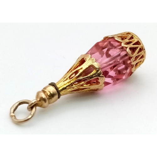 262 - 9K YELLOW GOLD WINE CHARM 4.1G