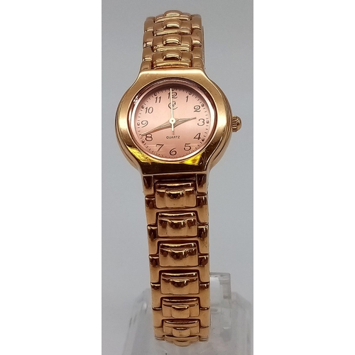 1040 - COPPERFIELD G/P BRACELET WATCH QUARTZ FULLY WORKING. 25mm