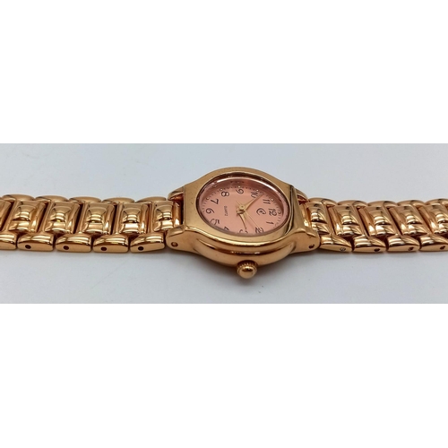 1040 - COPPERFIELD G/P BRACELET WATCH QUARTZ FULLY WORKING. 25mm