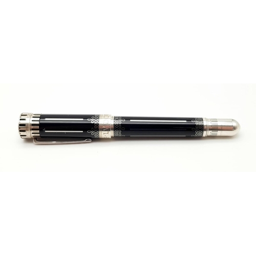 372 - A statement MONT BLANK LVDOVICVS fountain pen with 18 K white gold nib. length: 14.5 cm, weight: 96.... 