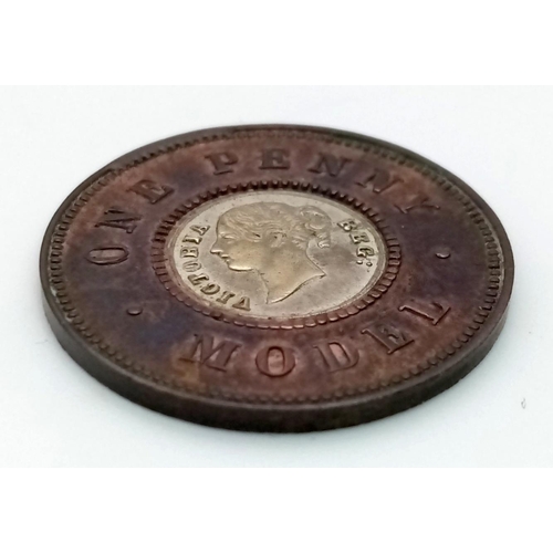 643 - A Queen Victoria Model One Penny Coin. Please see photos for condition.