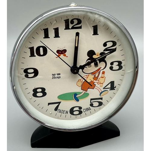 1196 - A Vintage Chinese Hero Mouse Alarm Clock. A/F. 16cm tall.