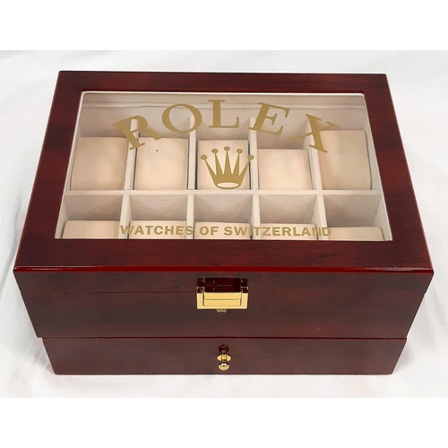 186 - Two-Tier Elite Watch Display Case - Perfect for Rolex Watches. 20 plush watch spaces on two levels. ... 