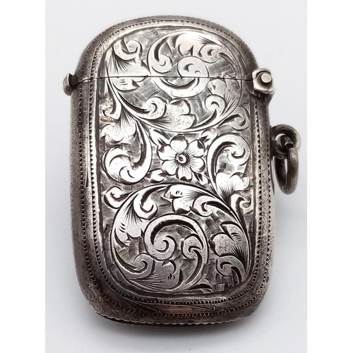 716 - An Antique Silver Vesta Case. Hallmarks for Birmingham.