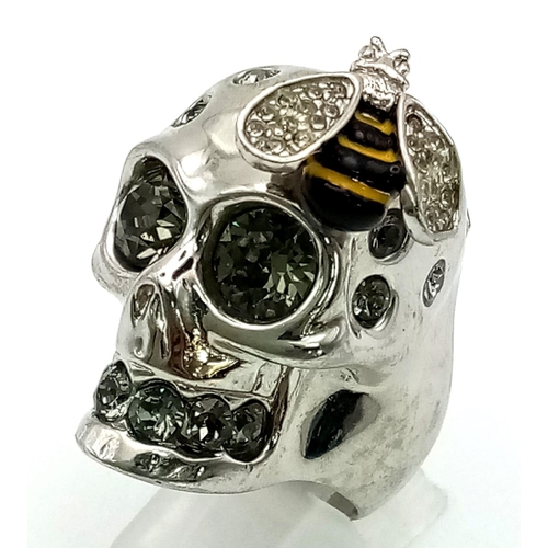 121 - One of the most iconic images, a genuine ALEXANDER MACQUEEN original ring with a skull and a bee. In... 