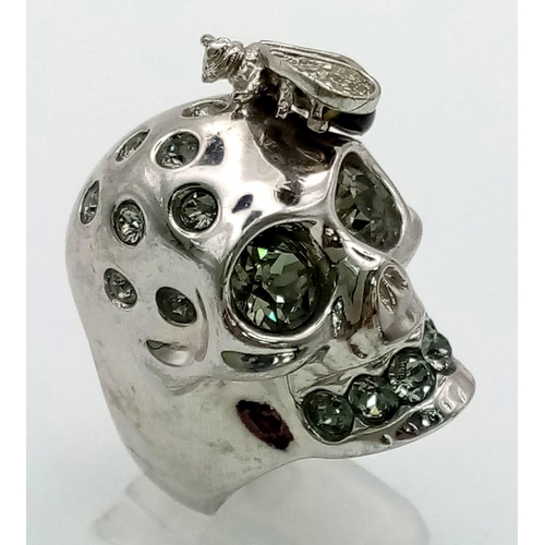 121 - One of the most iconic images, a genuine ALEXANDER MACQUEEN original ring with a skull and a bee. In... 